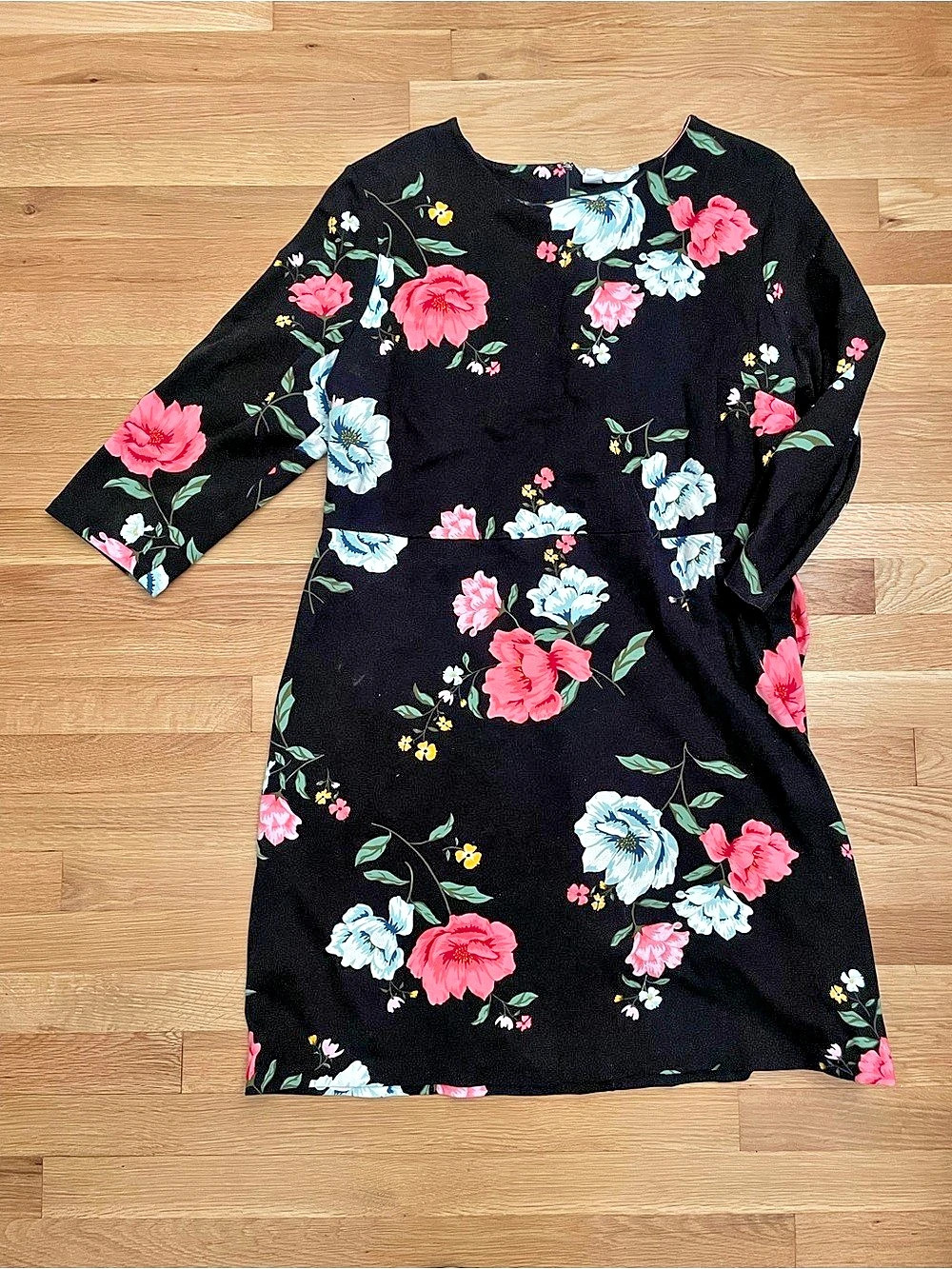 Old Navy Floral Mini Dress Cotton Quarter Sleeve XXL